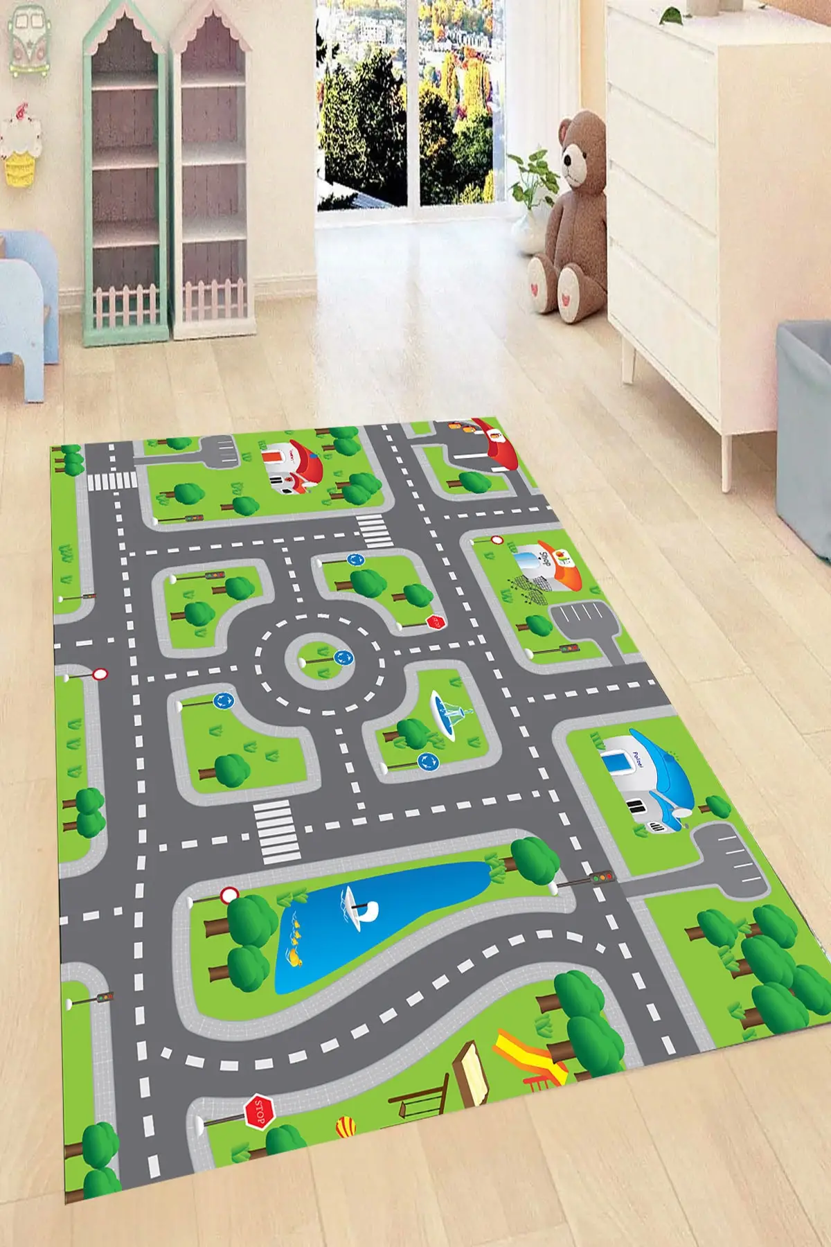 

Leisure Racecourse Pattern Digital Printed Carpet Child Room Home Aesthetic Washable Small Space Living Place Modern Decoration Accessory