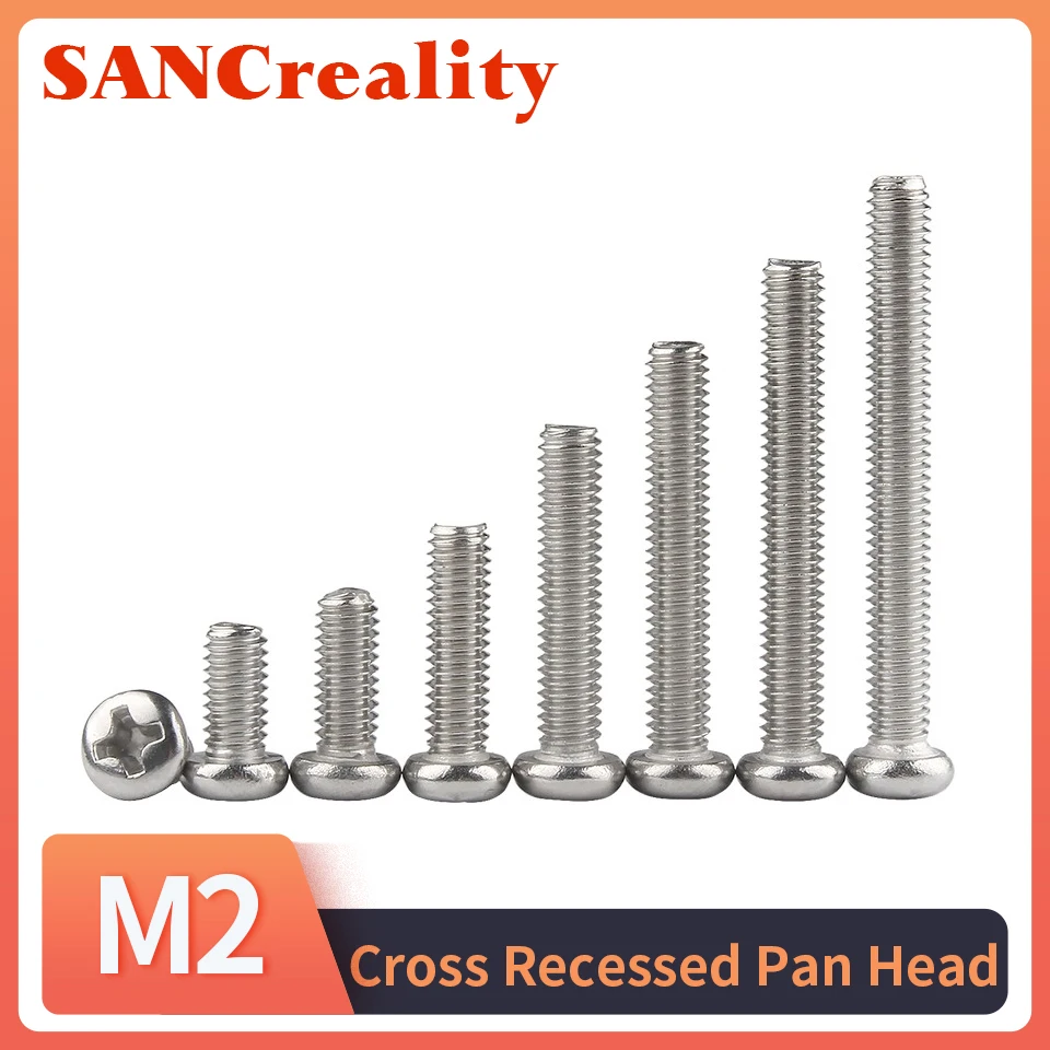 

M1 M1.2 M1.4 M1.6 M2 M2.5 M3 M4 DIN7985 GB818 304 Stainless Steel Cross Recessed Pan Head Screws Phillips Screws