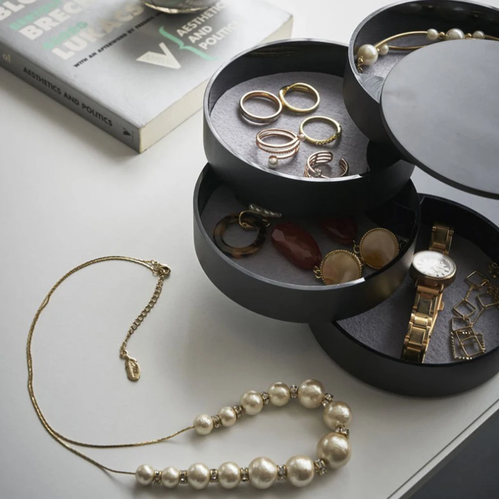 

1PC Multi-Layer Rotating Earrings Storage Box Small Jewelry Box Multi-Layer Rotating Creative Modern Simple Earrings Earrings