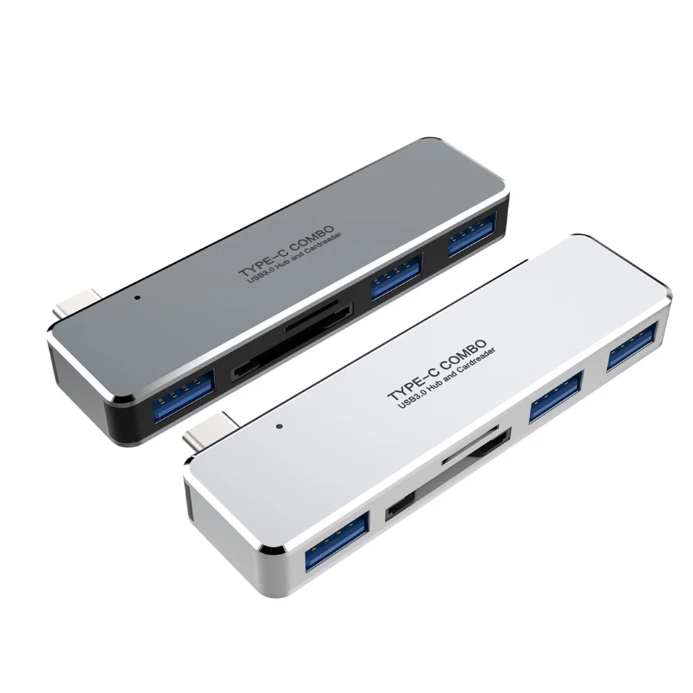 5 в 1 USB C концентратор тип до 3xUSB3. 0 + 1xTF кард-ридер адаптер для MacBook ноутбук Запчасти