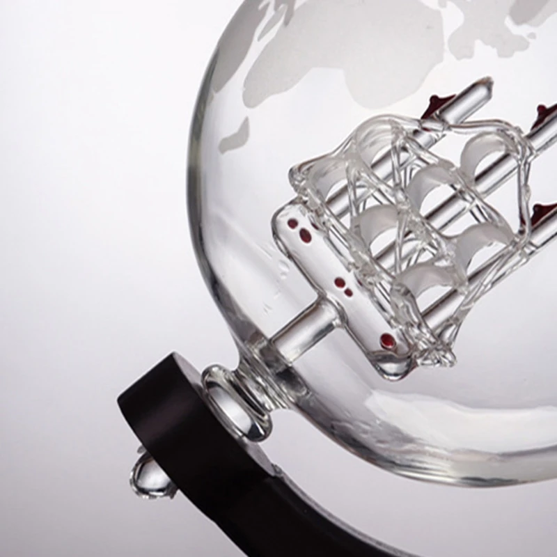 

Whiskey Decanter Globe Set with 4 Etched Globe Whisky Glasses - for Liquor