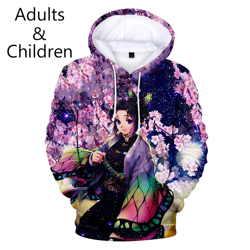 

Cute printed Comic Ghost Blade 3D Hoodies Men Women Streetwear Hot Autumn white children Sweatshirt 3D Kids Demon Slayer Hooded