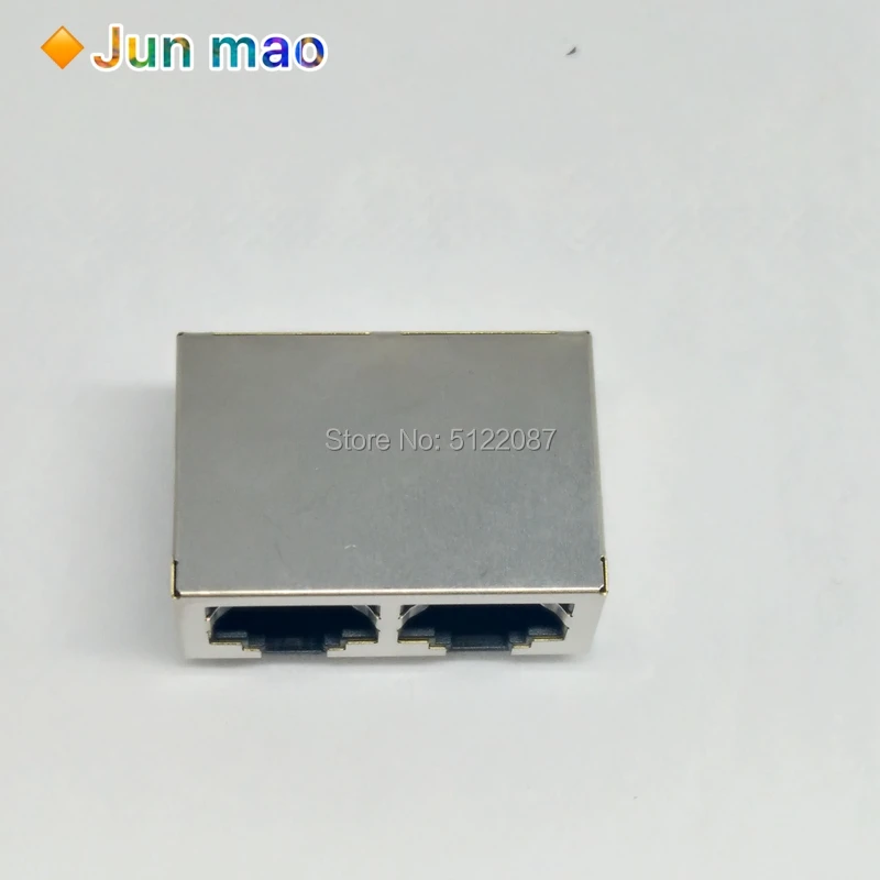 5 шт. 1*2 RJ45 металлический 16-контактный разъем для печатной платы под прямым углом