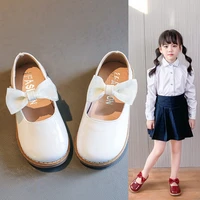 autumn new little girls shoes children bowknot soft soled princess shoes kids sweet patent leather shoes black beige wine red