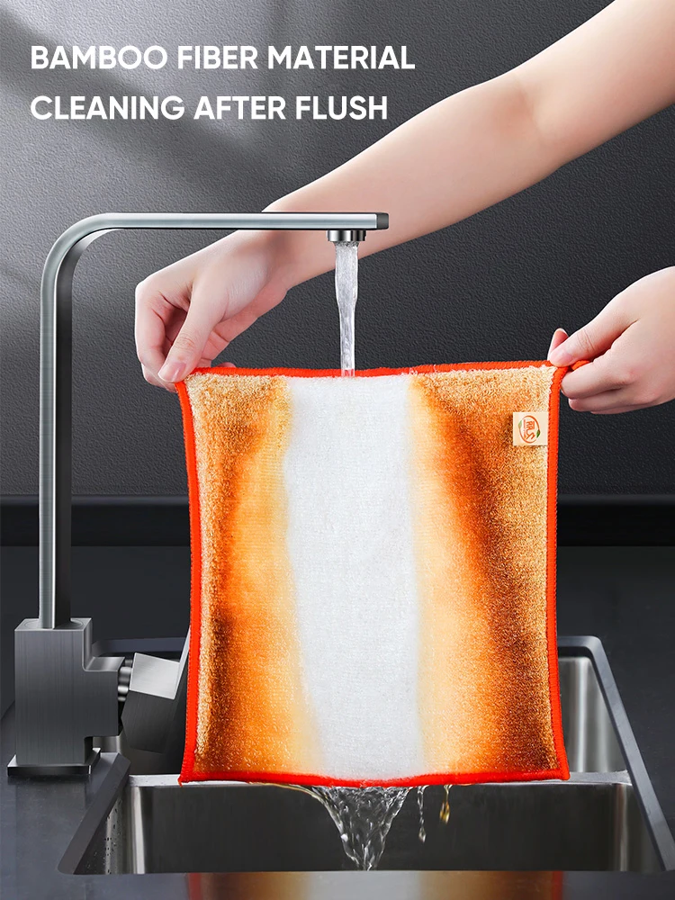 Кухонное полотенце JOYBOS из бамбукового волокна обезжиривающее для посуды без