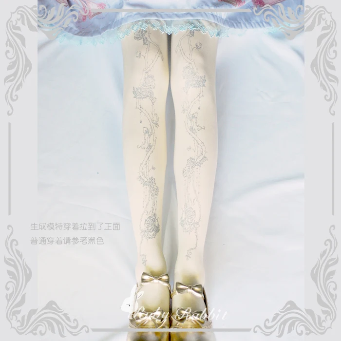 

Crown of Thorns Lolita Pantynose Stocking Cosplay Retro Punk Dark Girl Japanese Gothic Sexy Women's Halloween Tights Socks