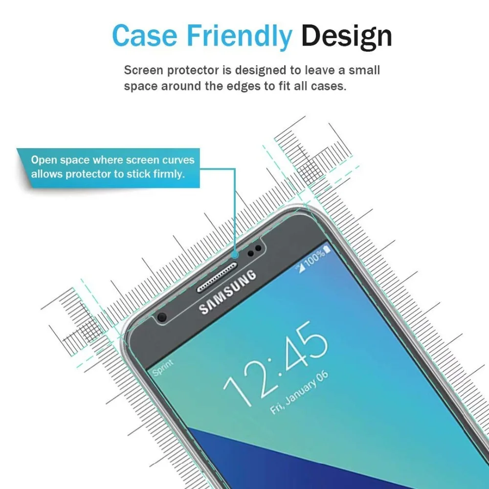 Чехол из закаленного стекла 9H для SAMSUNG Galaxy J2 Core J3 J5 J7 Prime защитная пленка экрана Max