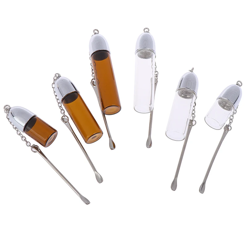 36 мм/57 мм/72 мм стеклянная коробка для таблеток с металлической ложкой контейнер