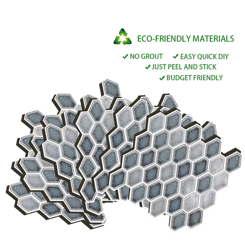 12&quotx12" Large Adhesive Peel and Stick Removable Wallpaper Diamond Tile Design Stickers for Kitchen Backsplash 300X300mm | Дом и сад
