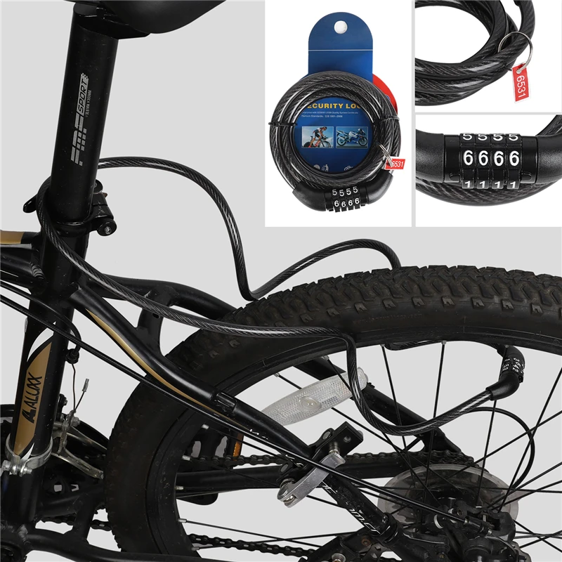 WEST BIKING Велосипедные замки 4 значный код Комбинации Велосипедные замки безопасности замок 1200 мм Сталь кабель спиральный велосипед велосипедный замок