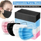 Одноразовые противовирусные маски для лица, 50 - 200 шт., 3-слойный фильтр с эластичной заушной петлей, быстрая доставка из Китая