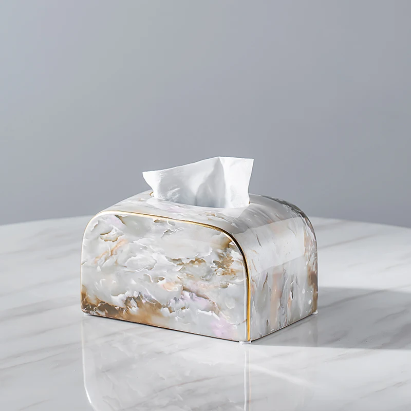 

Tissue Boxes Bed Cute Paper Storage Box Tissue Boxes Luxury Desktop Marble Caja Almacenamiento Room Storage