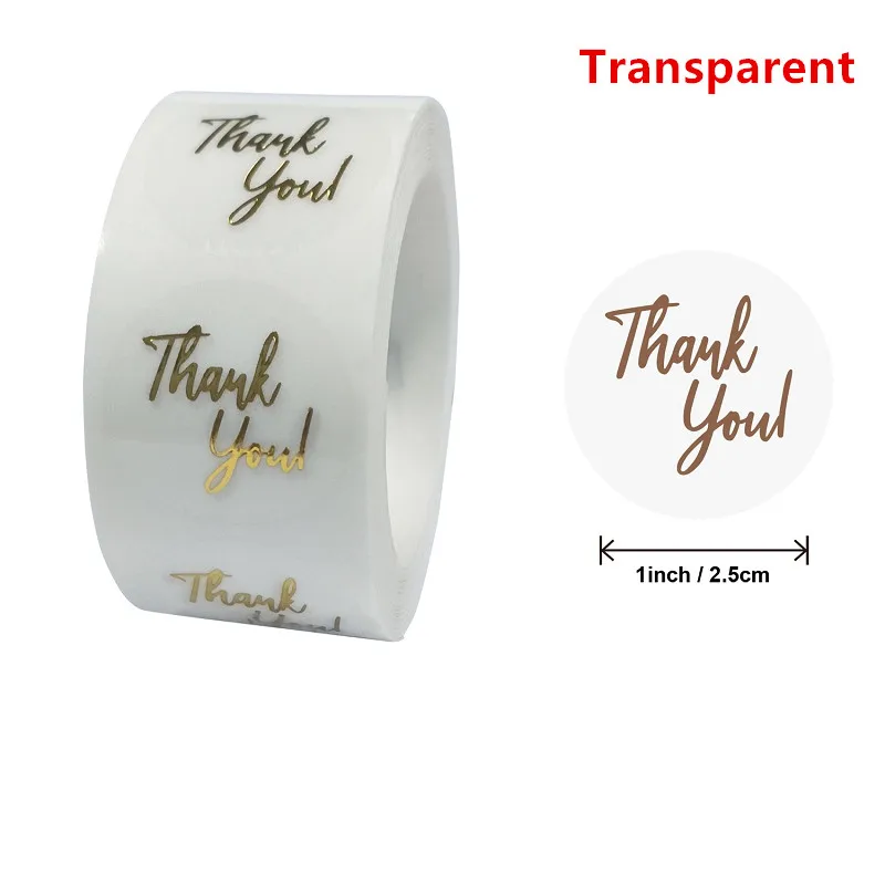 

500 шт. прозрачная Золотая фольга Thank You Sticker s для маленького бизнеса, подарочная карта, конверт, украшение для выпечки, наклейка