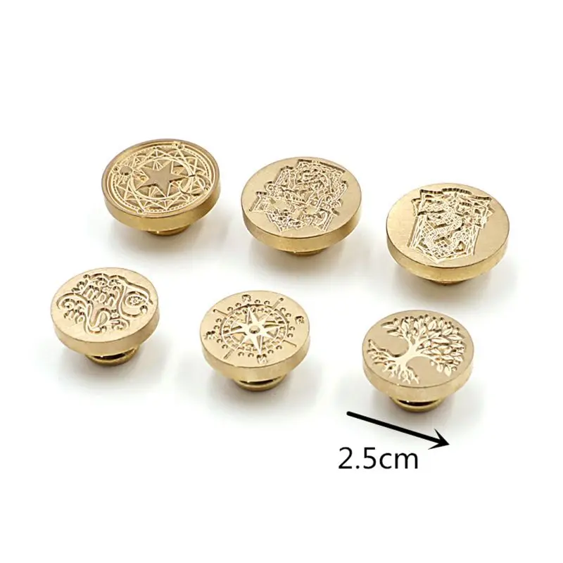 

H05B 500+ Patterns Wax Seal Stamp Retro Wood Stamp Kits Replace Copper Head-Prince Series