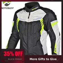MOTOBOY новая мотоциклетная куртка с водонепроницаемой и теплой подкладкой и CE протекторы пальто для 4 сезона Одежда