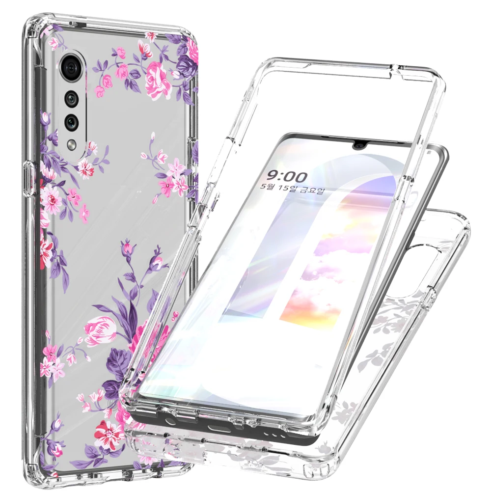 

Flower Transparent Phone Case For LG V60 K22 K51 K52 K31 K92 5G Luxury Shockproof Back Bumper Cover Capa For LG VELVET Stylo 5 6