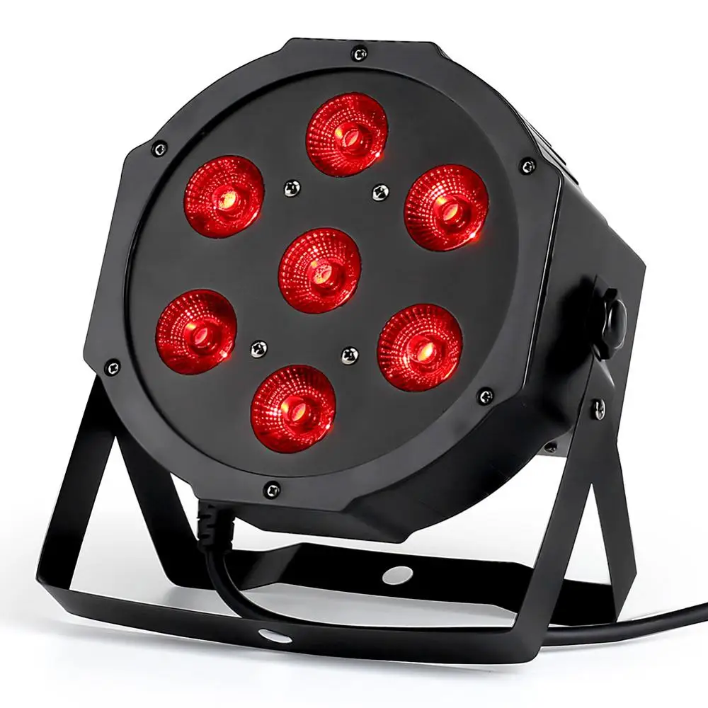 CREE RGBW 7x12W LED плоский SlimPar Quad Light 4in1 DJ Wash Stage dmx light lamp 4/8 channes | Лампы и освещение