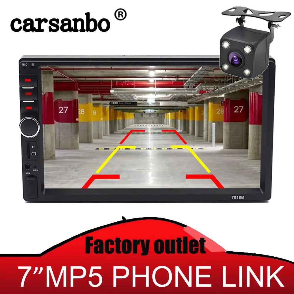 Автомагнитола Carsanbo 2 Din 7 дюймов стерео Bluetooth mp5 плеер USB TF сенсорный экран Mirror Link