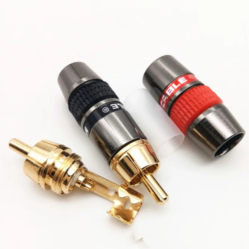 good quolity RCA welding Male / Female Copper Gold Plated Audio socket Adapter Plug Converter Connectors for HIFI | Компьютеры и офис