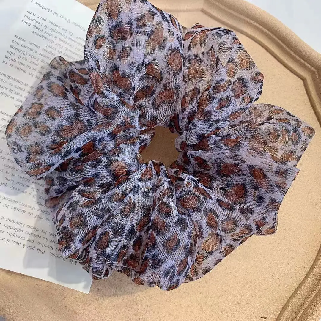 Резинка для волос женская с леопардовым принтом эластичная кружевная резинка в