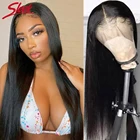 Гладкий парик из Малайзии с Реми T-образной частью, прямой парик на T-образной сетке, фронтальный парик, прозрачные парики на сетке, парики из человеческих волос на сетке спереди