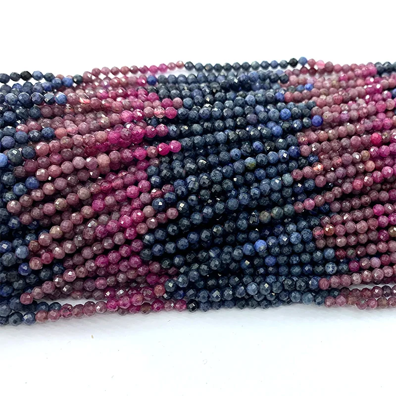Veemake Рубин Сапфир натуральные камни Кристалл драгоценные DIY Ожерелье Браслеты