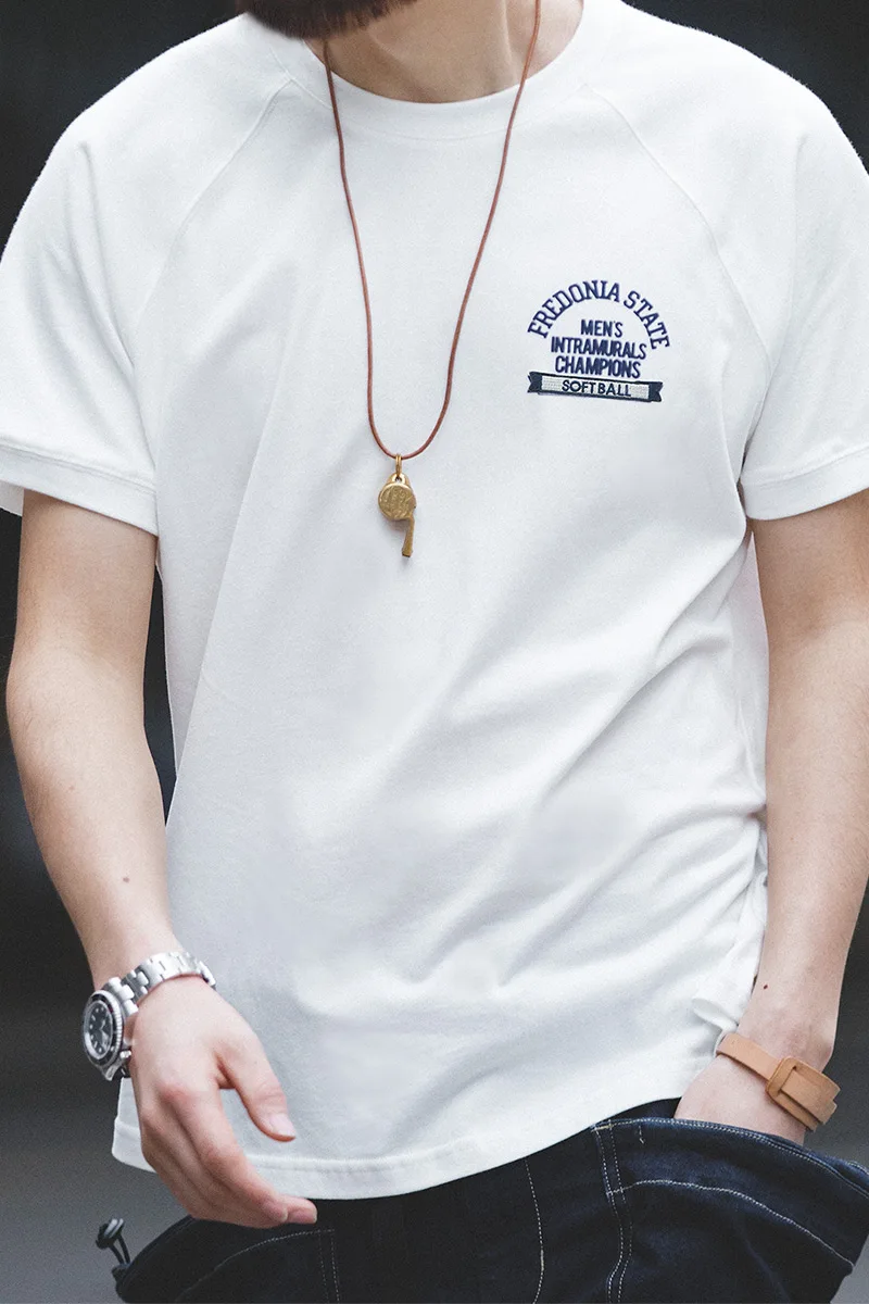 

Print Letter Men's T-shirt Short-sleeved Round Neck White Cotton T Shirts Men Regular Version Solid Clothing