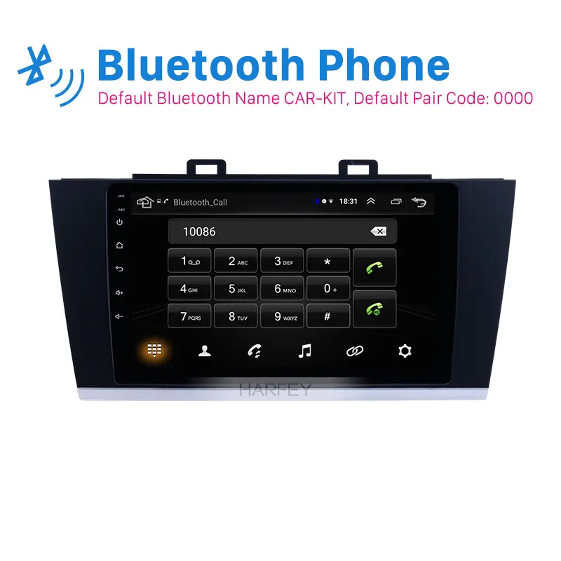 Автомобильный радиоприемник Harfey Android 9 1 GPS Navi ''для Subaru Legacy 2015-2018 с поддержкой HD