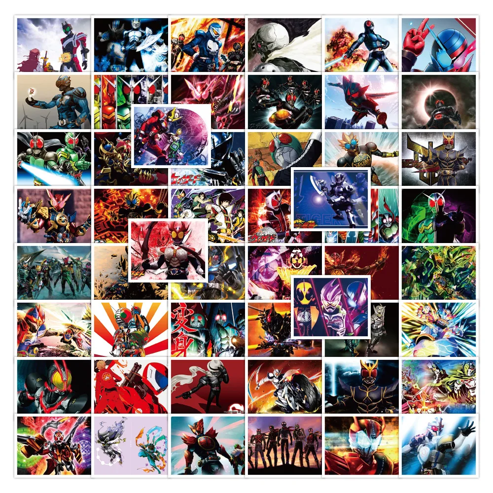 

50Pcs Masked Kamen Rider Anime Cartoon Car Motorcycle Phone Travel Luggage Trolley Laptop Computer Sticker Toys