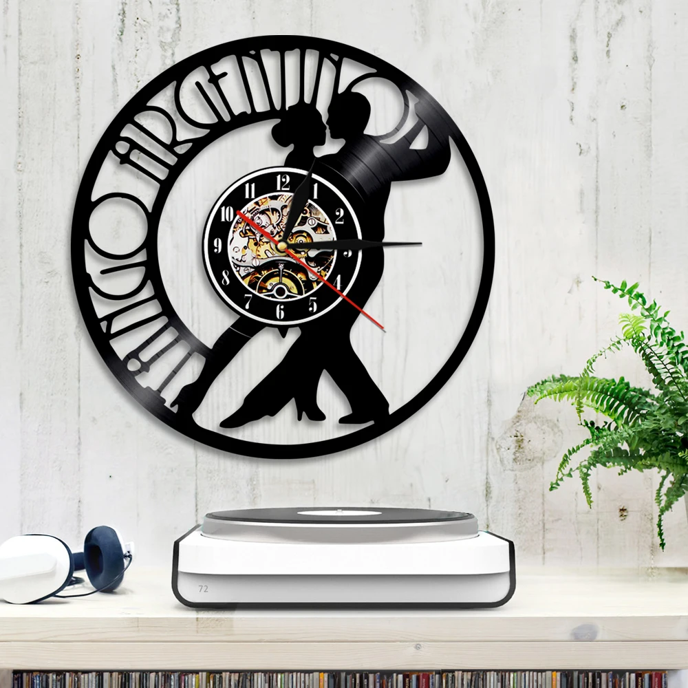 Настенные 3d часы с виниловой пластиной для танго декоративные настенные