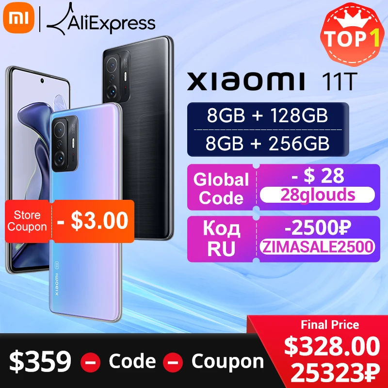 Мобильный телефон Xiaomi 11T, глобальная версия, 128 ГБ/256 Гб ПЗУ, экран 1200 дюйма, Восьмиядерный, 67 Вт, зарядка, камера МП 