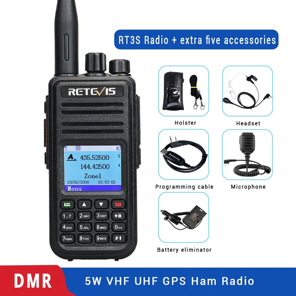 DMR двухдиапазонный Retevis RT3S цифровая рация(gps) VHF UHF DMR радио Amador Ham радио Hf трансивер 2 способ радио+ аксессуары