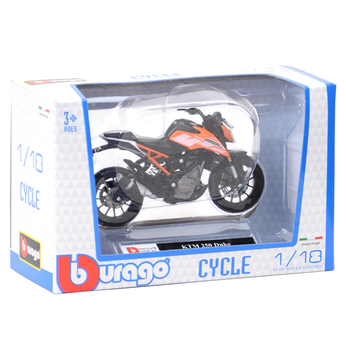 Bburago 1:18 KTM 250 Duke veh&iacute;culos fundidos a presi&oacute;n juguetes de modelos de motocicletas coleccionables-5