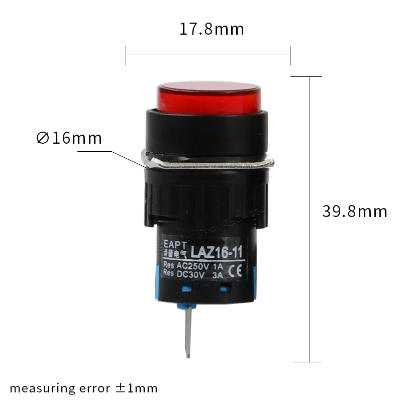 Прямоугольная пусковая кнопка круглая прямоугольная 16 мм 1NO1NC 2NO2NC 3/6Pin