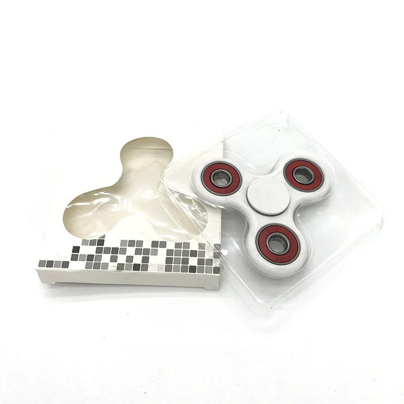 7 Цветов керамика Бусы Tri-Spinner Пластиковые EDC Руки Спиннер Для Аутизма и СДВГ волнуются спинер Долгое Время Анти стресс Игрушки - Цвет: White Red