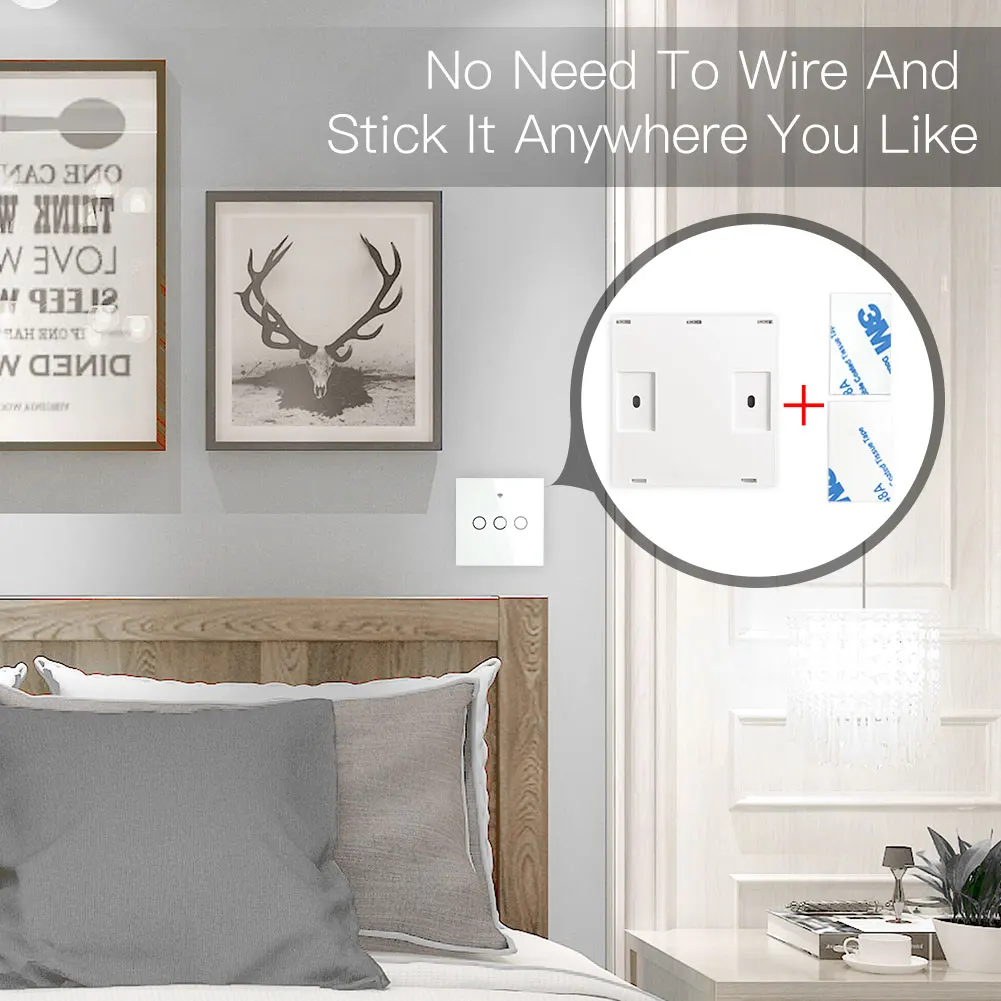 RF433 МГц беспроводной настенный передатчик со стеклянной панелью переключатель с