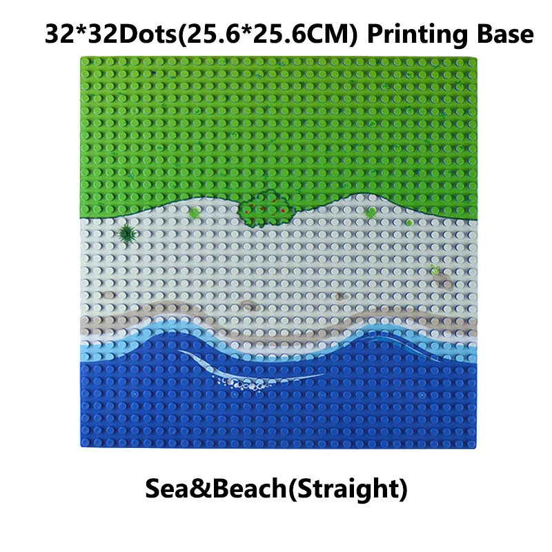 

Island Printed Baseplate Compatible Major Brand Toys Island Building Block Road Track Classic Collections