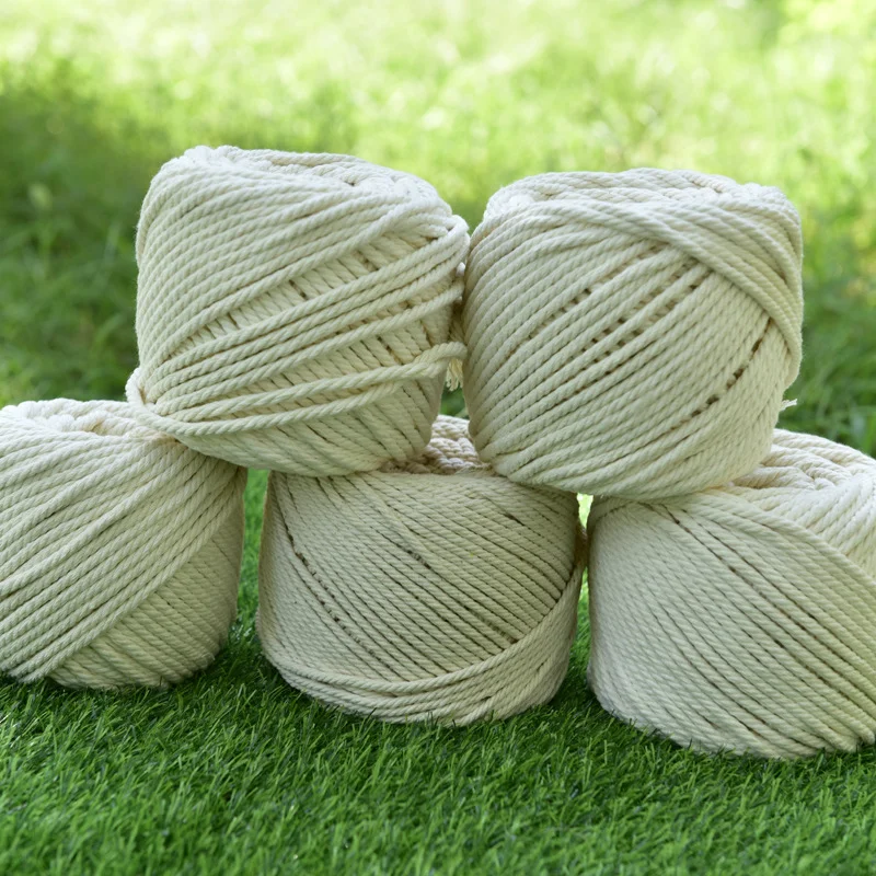 3mm 4mm 5mm 6mm Macrame Rope Twisted String Cotton Cord For Handmade Natural Beige DIY Home Wedding Accessories Gift | Дом и сад
