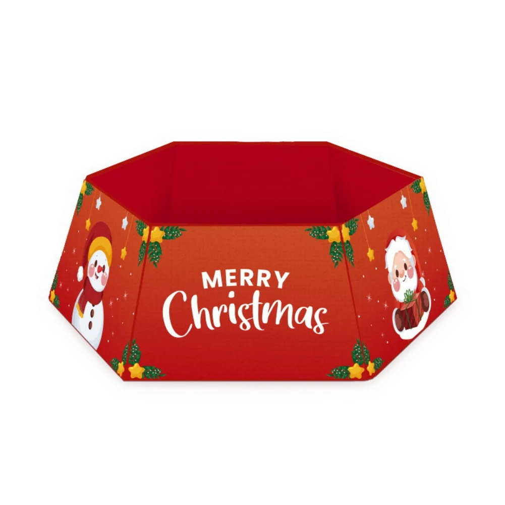 

40*30*25CM Upgraded Christmas Tree Skirt Easy to Assemble Hexagon Xmas Tree Skirt Festive Party Supplies Home Decoration