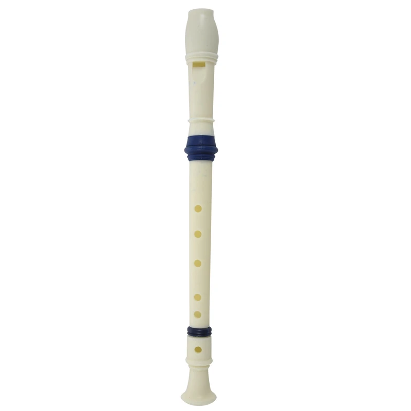 

Music Instrument 6 Holes Soprano Flute Recorder White Blue