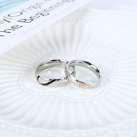 korean jewelry black gold love steel couple ring pair trinkets hot hand