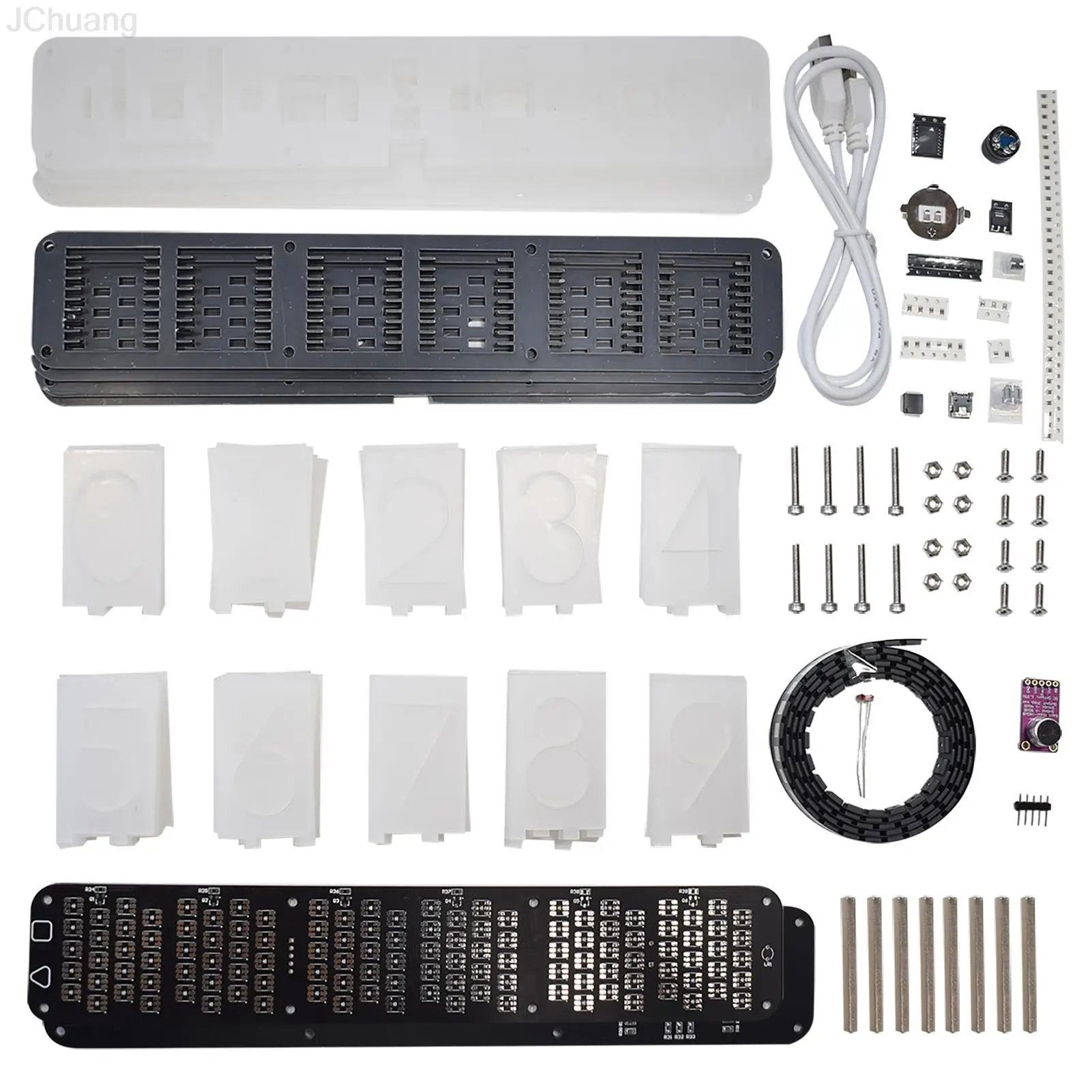 Digital LED Alarm Clock Kit RGB Neo Light Music Spectrum DIY Kits Electronic Bulk DS3231 Chip 6 Digit Display | Дом и сад