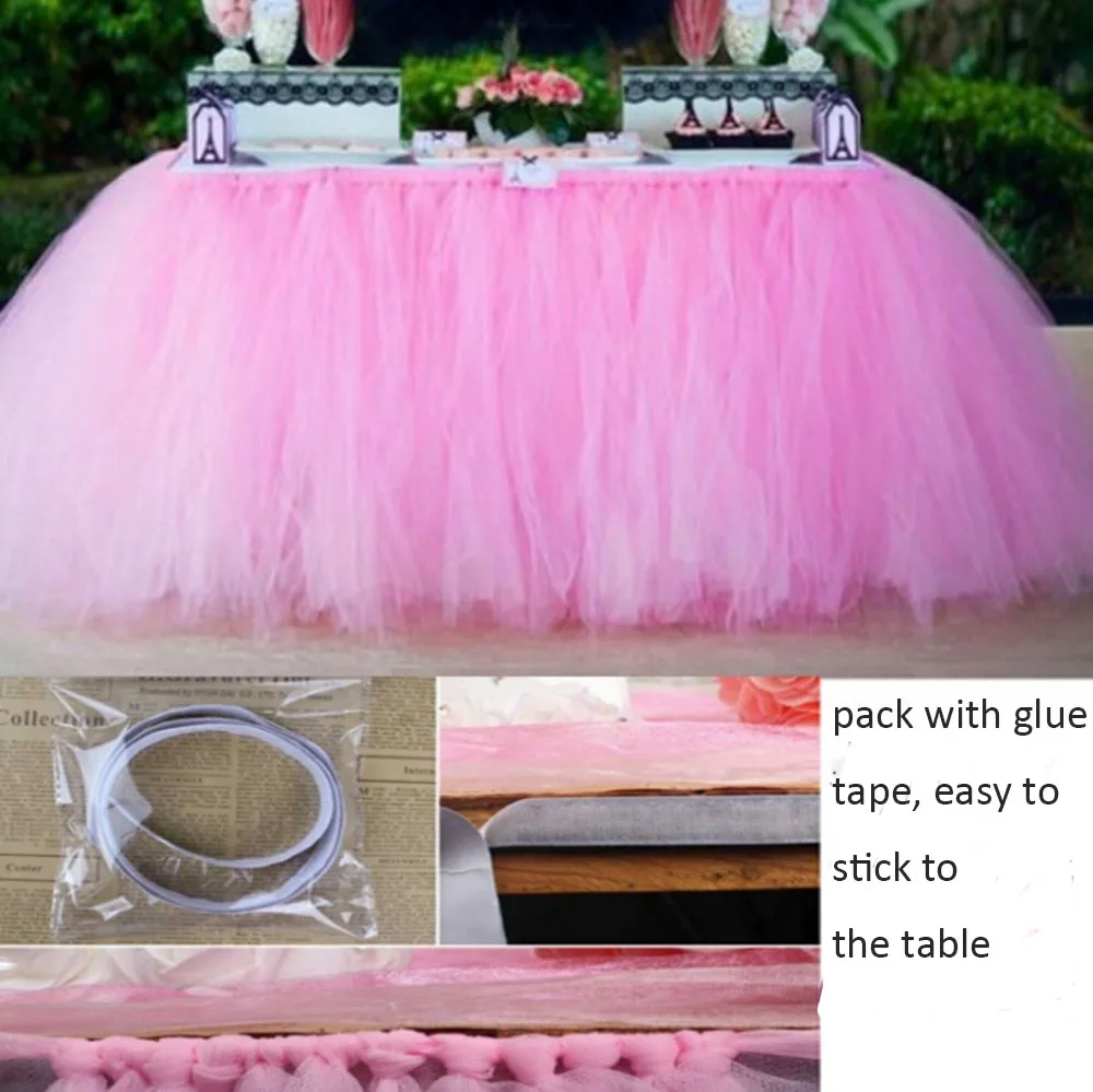 Тюль для украшения стола юбка пачка свадьбы дня рождения накидка на стол