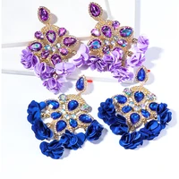 boho earrings flower tassel earrings for women rhinestones pendant crystal statement earrings fashion jewelry gifts