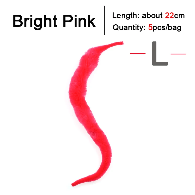 L 5PCS Bright Pink ICERIO 5 шт./упак., Мангум, хвосты дракона, мускусные приманки из соленой воды - Цвет: L 5PCS Bright Pink