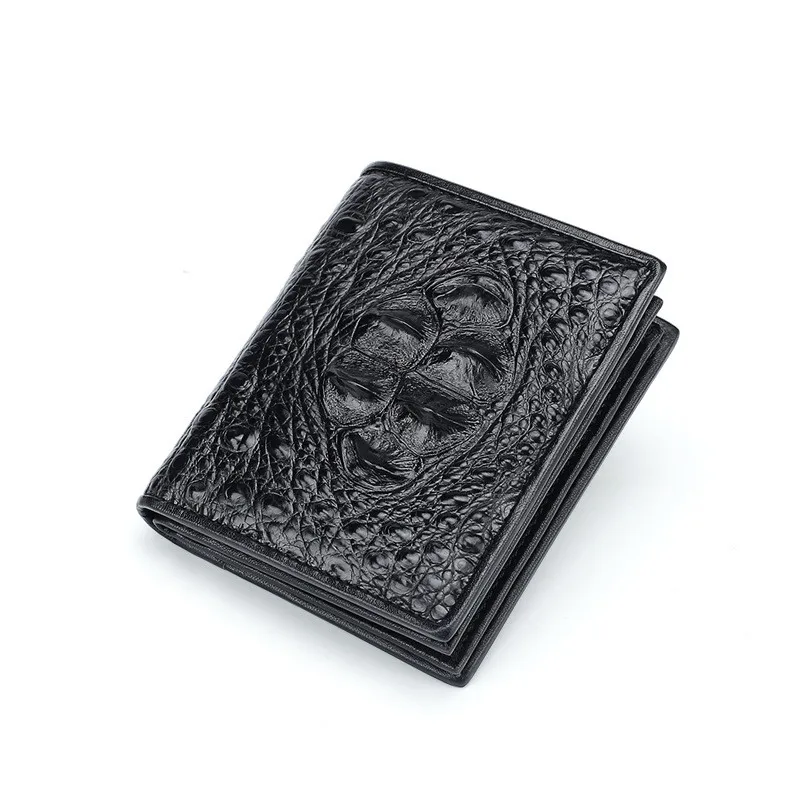 Роскошный бренд для мужчин из крокодиловой кожи бумажник для отдыха бизнес мульти-карты положение короткий кошелек из натуральной кожи черный коричневый кошелек