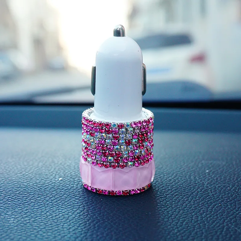 Автомобильное зарядное устройство Nile блестящий кристалл двойной USB быстрая