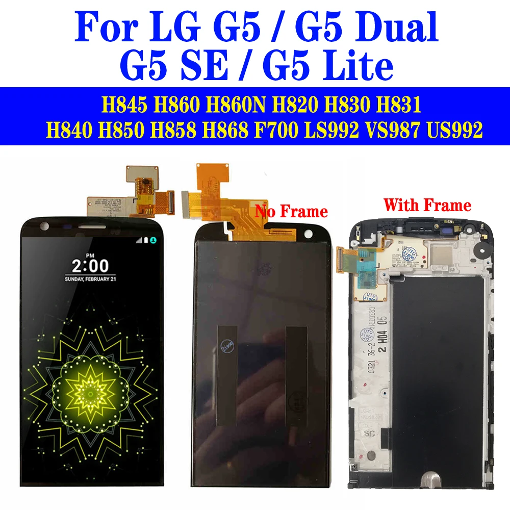 G5 SE H845 экран для LG G5 H850 H858 H868 H840 H820 дисплей с рамкой G5 lite сенсорный дигитайзер в сборе G5 Dual H860 дисплей