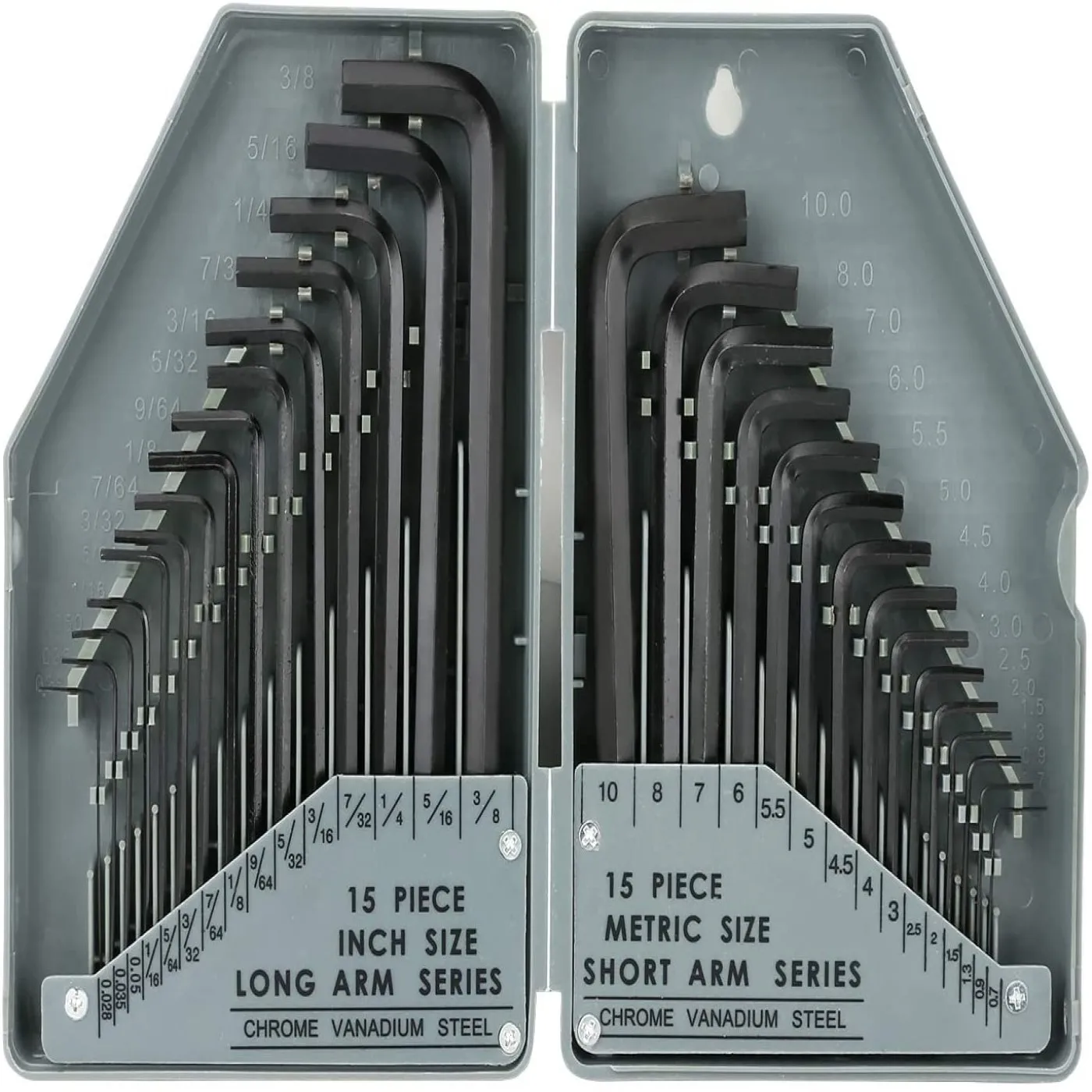 

Hex Key Set 30 Pieces Imperial Allen Keys Set Short Long Arm Steel Allen Keys for Furniture Assembly Bike Maintenance