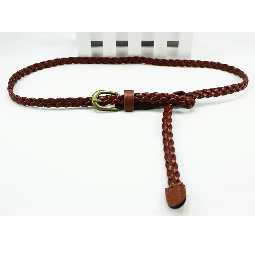 Пояс в коричневой оплетке для женщин украшение летнего платья Joker пояс украшения